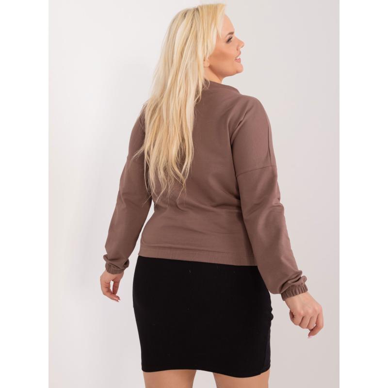 Dámská halenka se zavazováním ležérní plus size OPA hnědá 