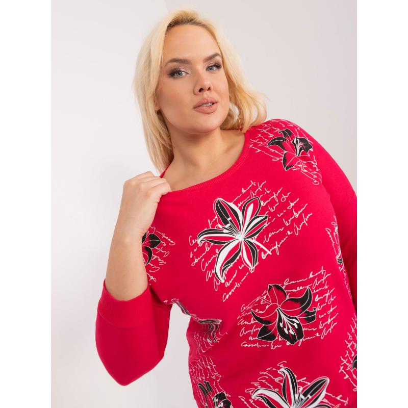 Dámská halenka s potiskem plus size LOTA červená  