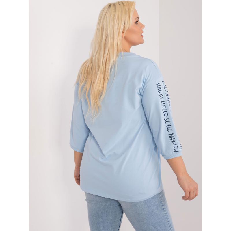 Dámská halenka s 3/4 rukávy plus size JIMA světle modrá