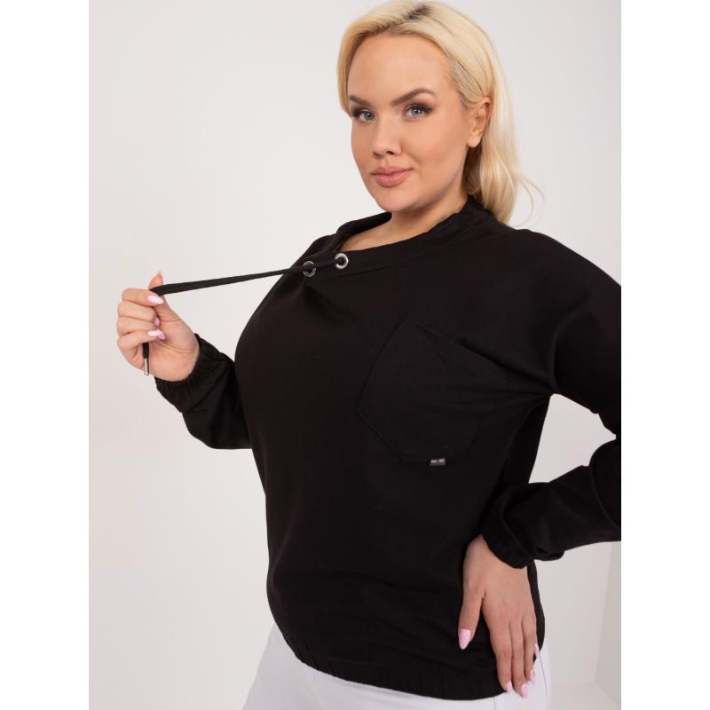 Dámská halenka s dlouhými rukávy plus size MOTA černá 