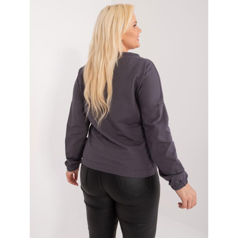 Női plus size blúz zsebbel WUTA grafit