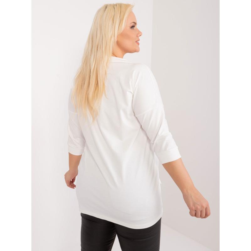 Női blúz strasszos applikációval plus size NOTA ekrü színű