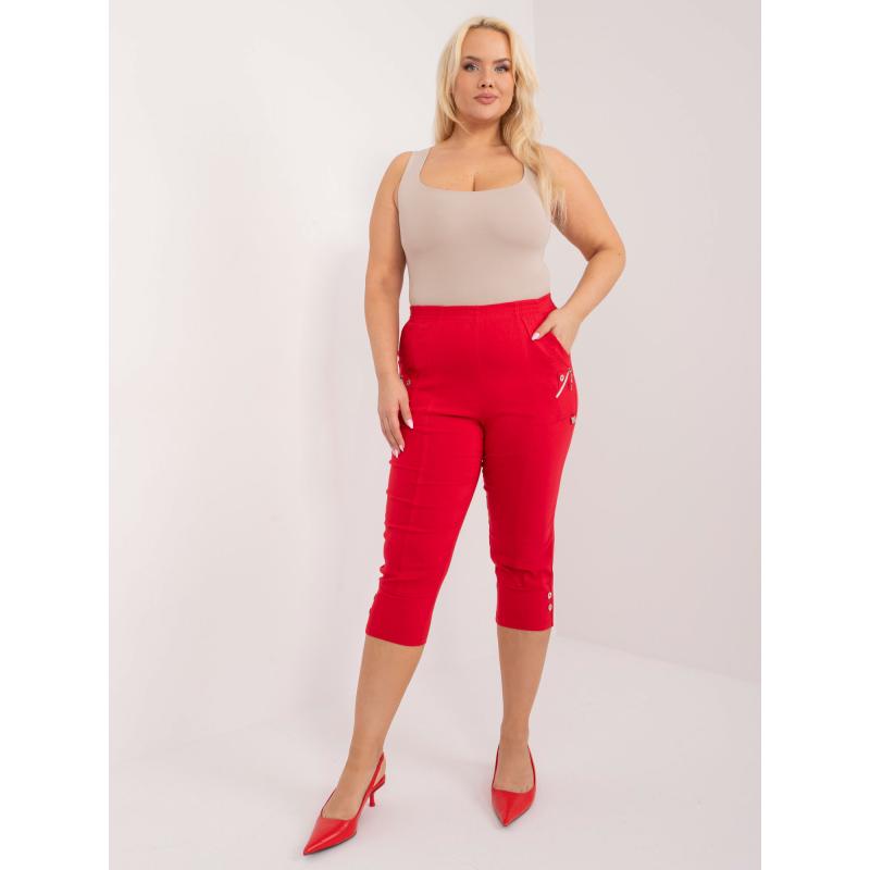 Dámské kalhoty plus size přiléhavé 3/4 HITAS červené 