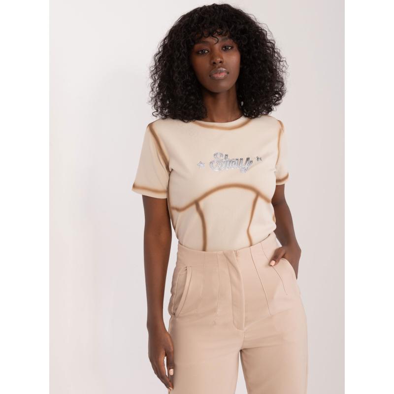 Dámské tričko s vyraženým nápisem JIMA béžové 