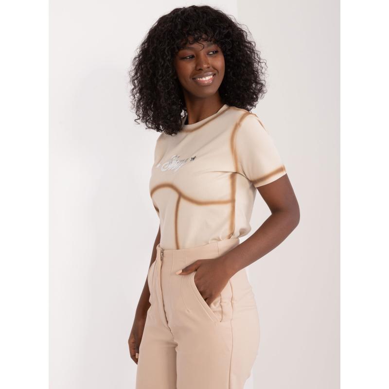 Dámské tričko s vyraženým nápisem JIMA béžové 