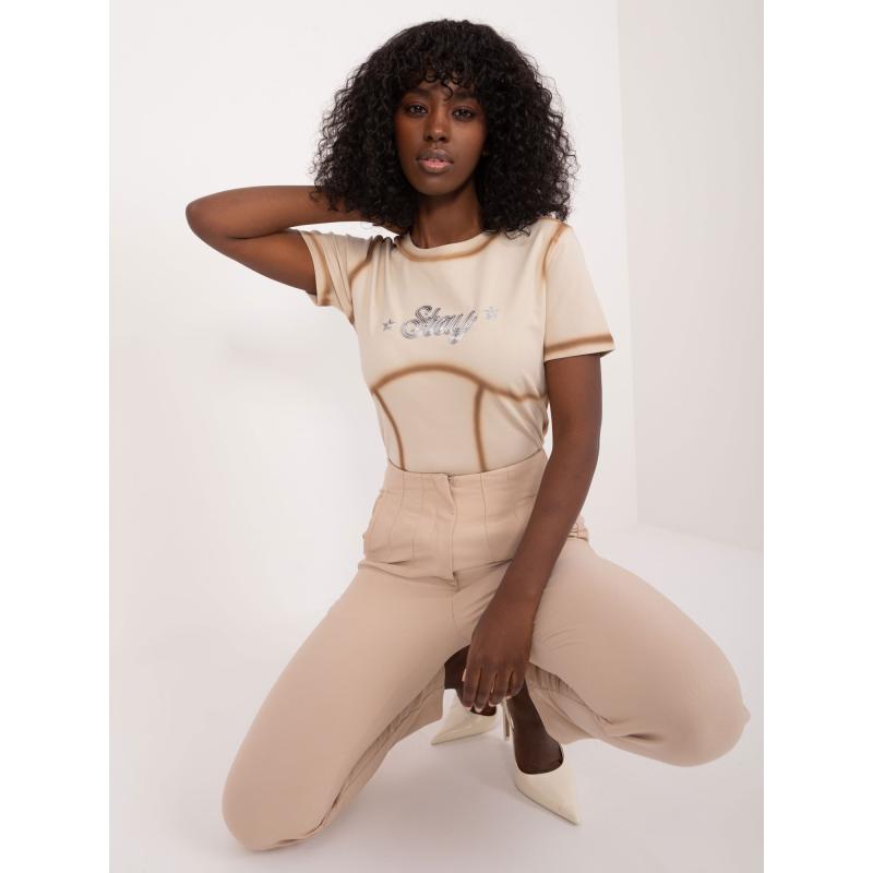 Dámské tričko s vyraženým nápisem JIMA béžové 