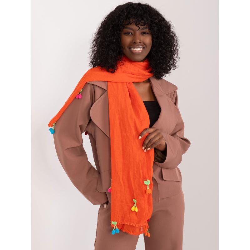 Női sál applikációkkal MOPTA narancssárga