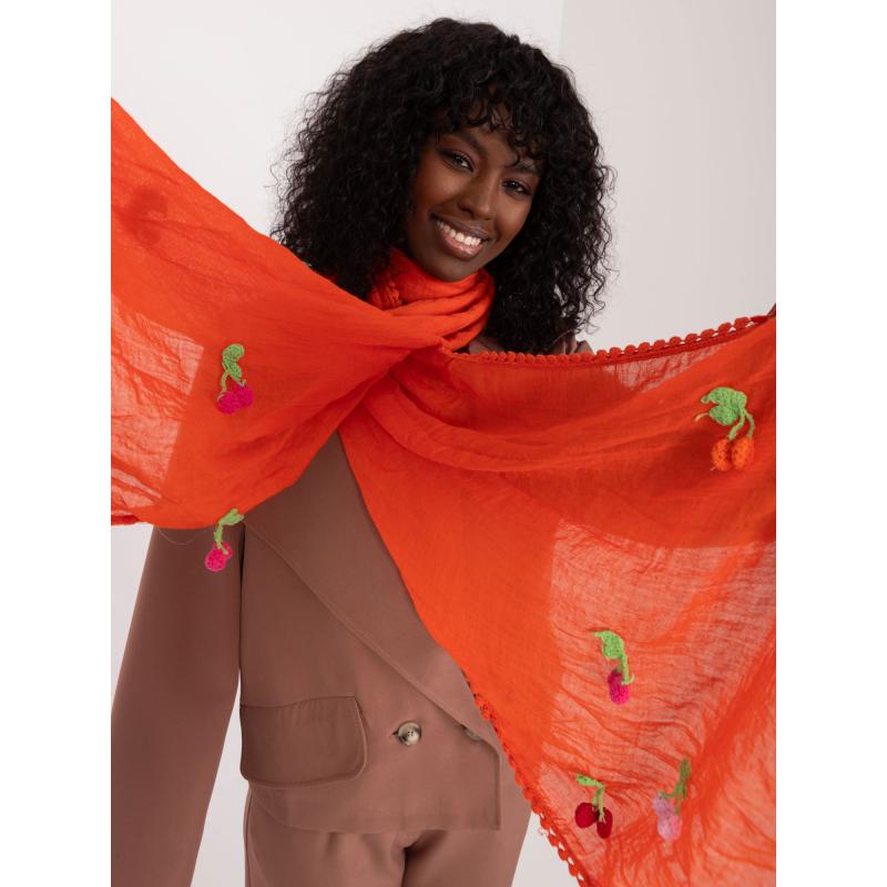 Női sál applikációkkal MOPTA narancssárga