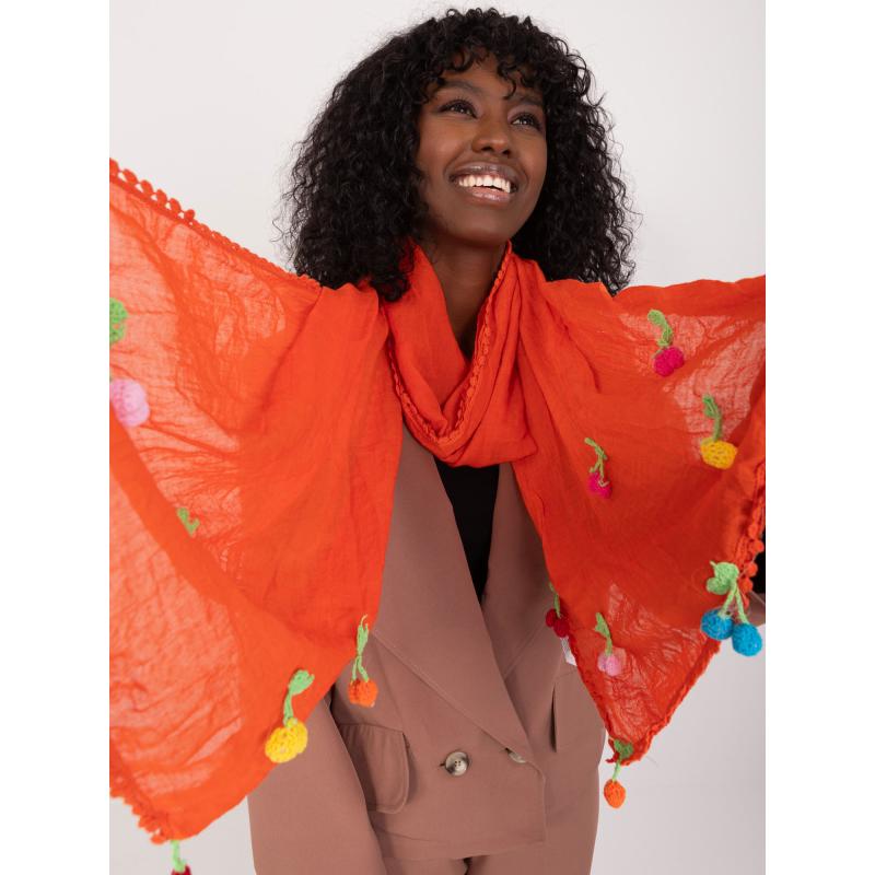Női sál applikációkkal MOPTA narancssárga