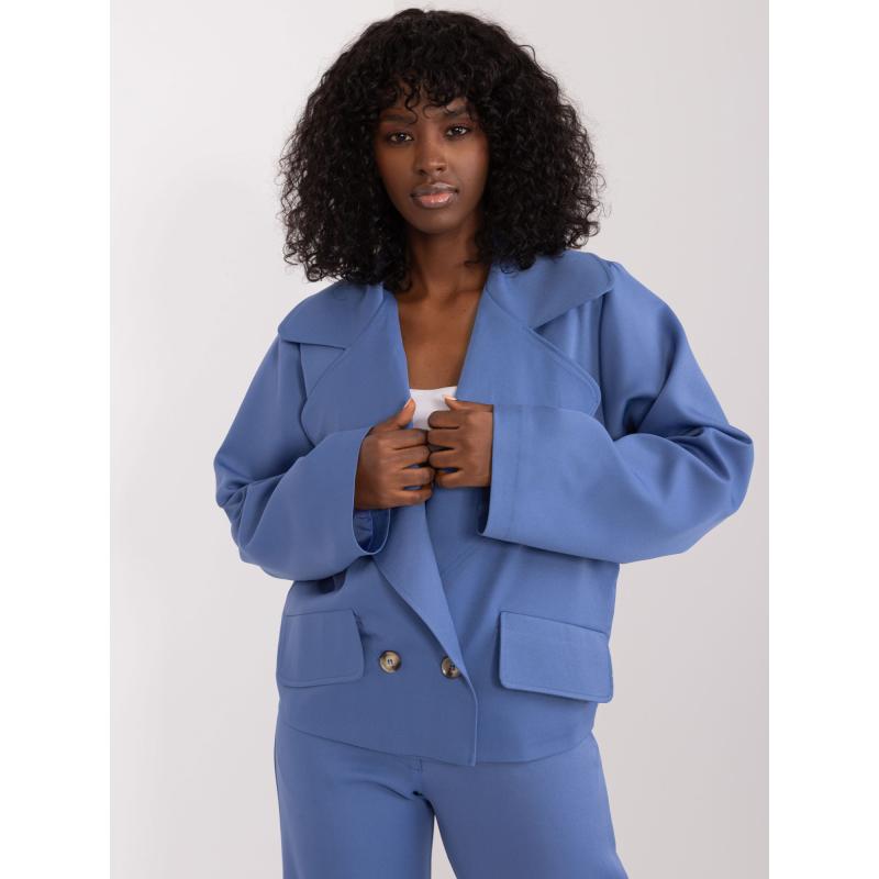 Dámská bunda oversize URA šedomodrá 