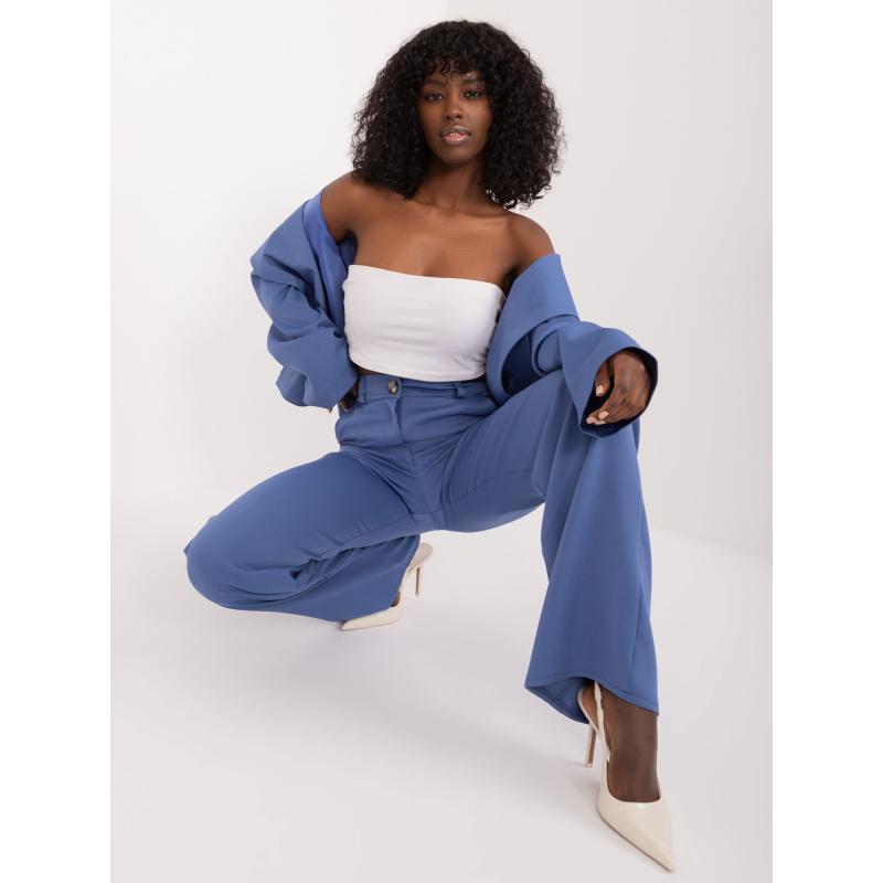 Dámské kalhoty s kapsami OBLA šedomodré 