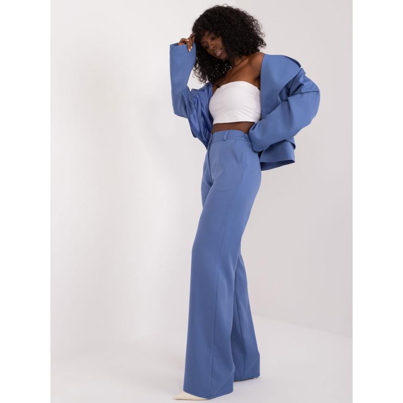 Dámské kalhoty s kapsami OBLA šedomodré 