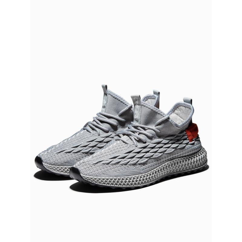 Lehké pánské šněrovací tenisky V1 OM-FOKS-0141 šedé 