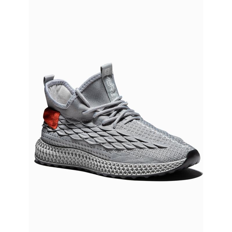 Lehké pánské šněrovací tenisky V1 OM-FOKS-0141 šedé 