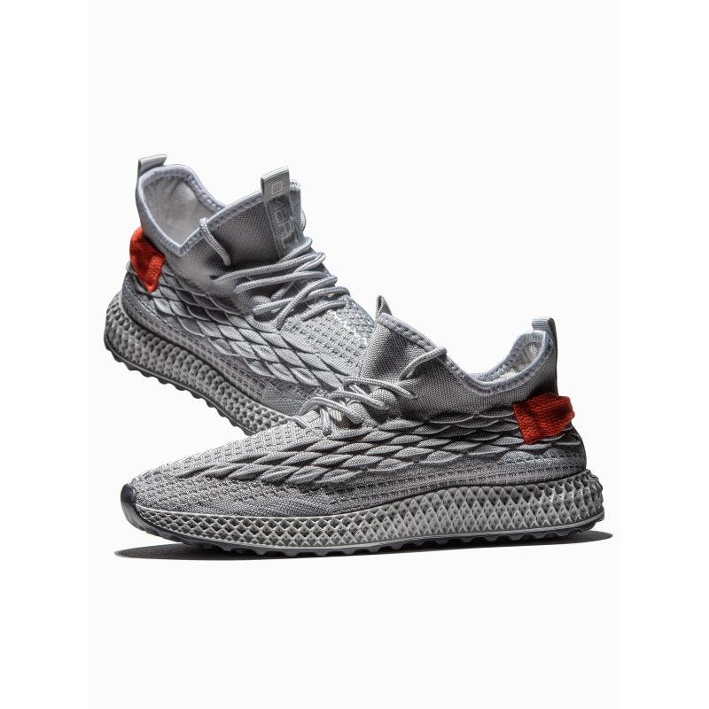 Lehké pánské šněrovací tenisky V1 OM-FOKS-0141 šedé 