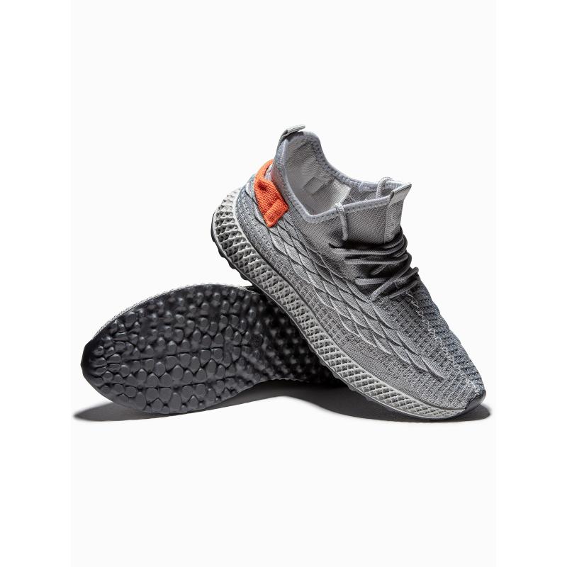 Lehké pánské šněrovací tenisky V1 OM-FOKS-0141 šedé 