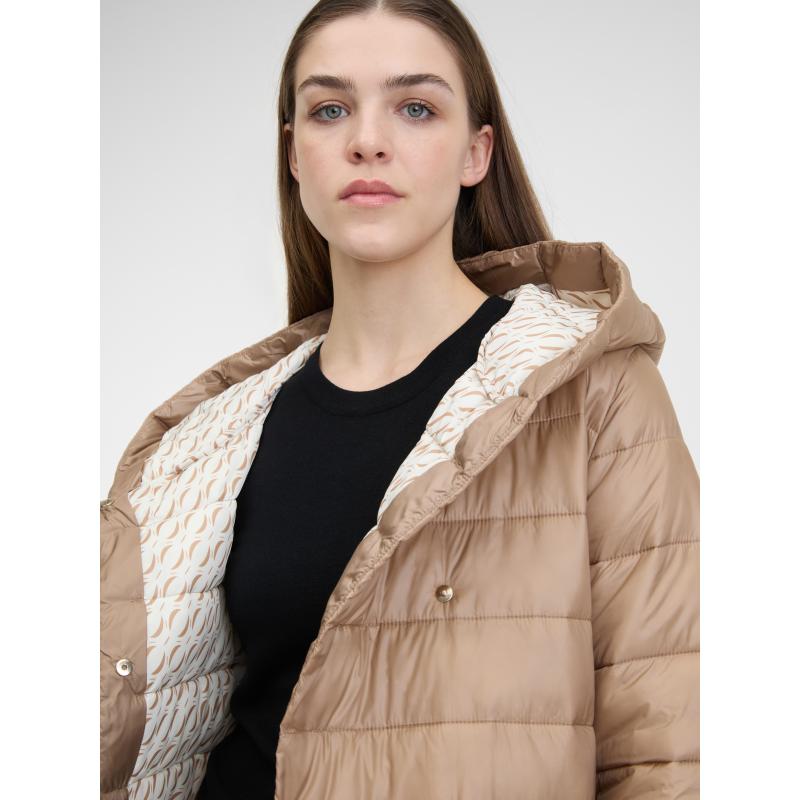 Barna női steppelt kabát