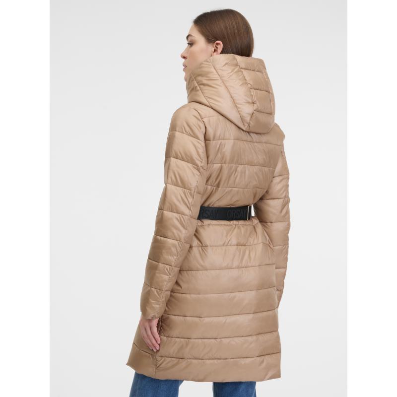 Barna női steppelt kabát