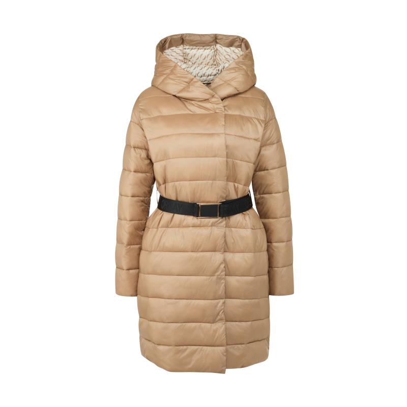 Barna női steppelt kabát