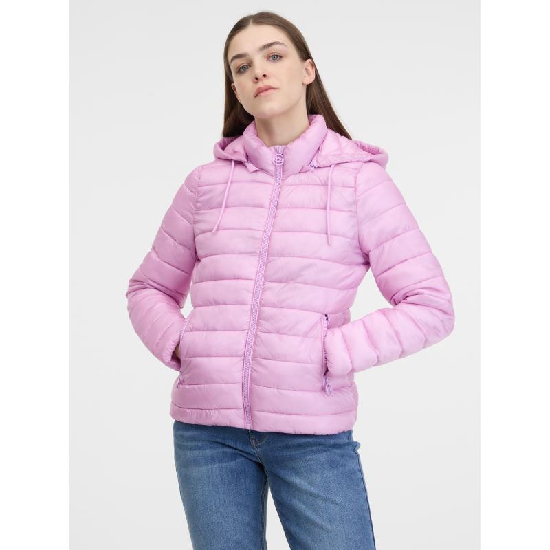 Růžová dámská prošívaná bunda