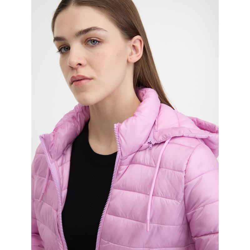 Růžová dámská prošívaná bunda