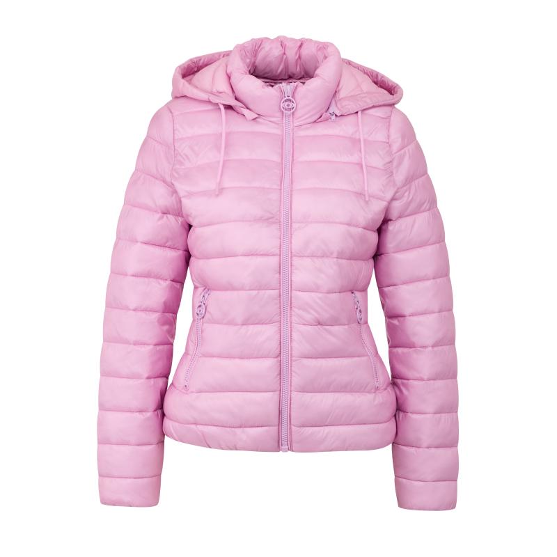 Růžová dámská prošívaná bunda