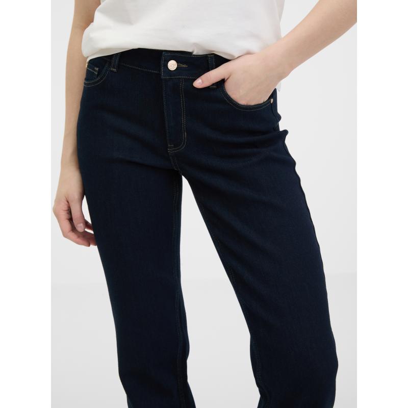 Tmavomodré dámske rovné džínsy