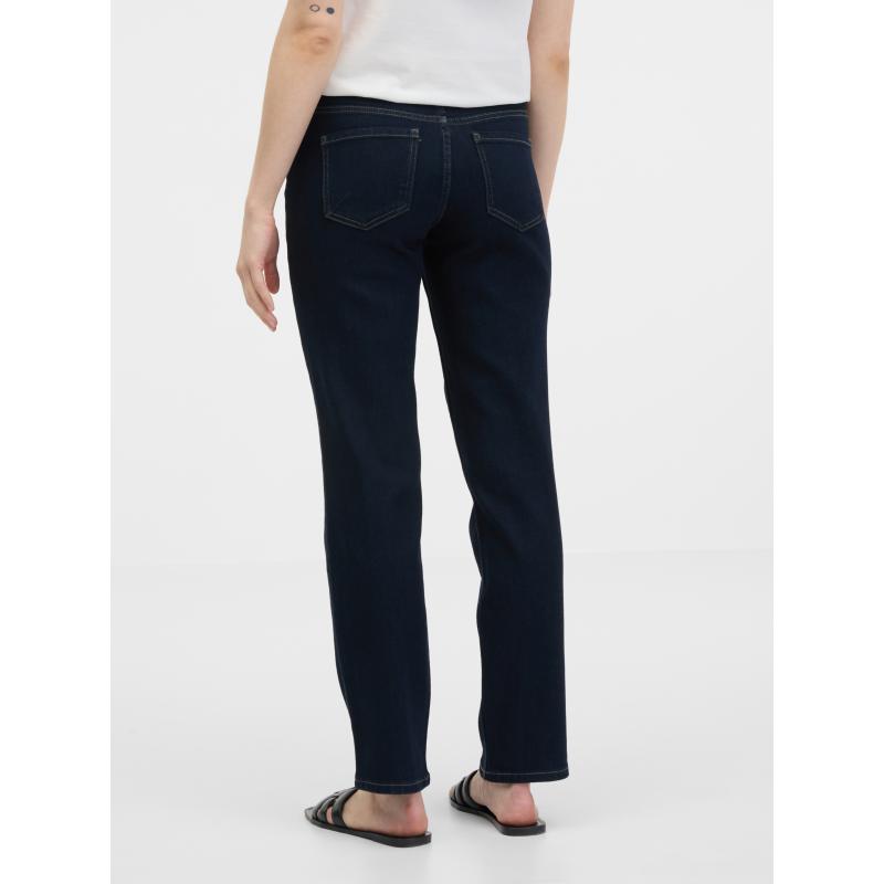 Tmavomodré dámske rovné džínsy