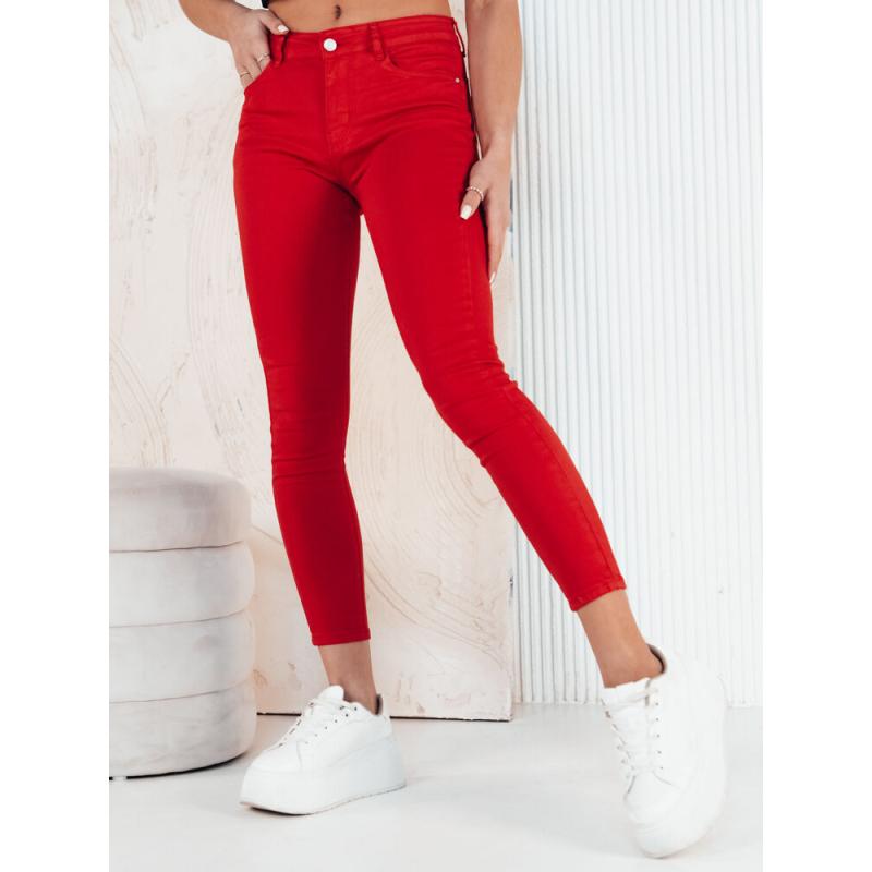 Dámské džínové kalhoty CLARET červené