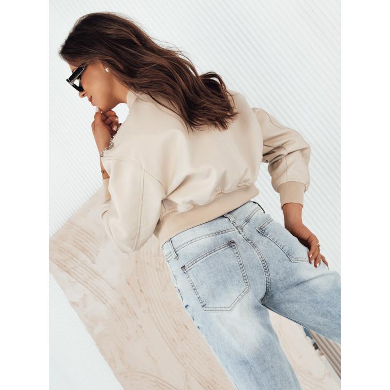 Dámska kožená bunda PRIDA béžová