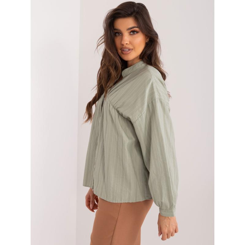Dámská košile na knoflíky bavlněná oversize BERA khaki  