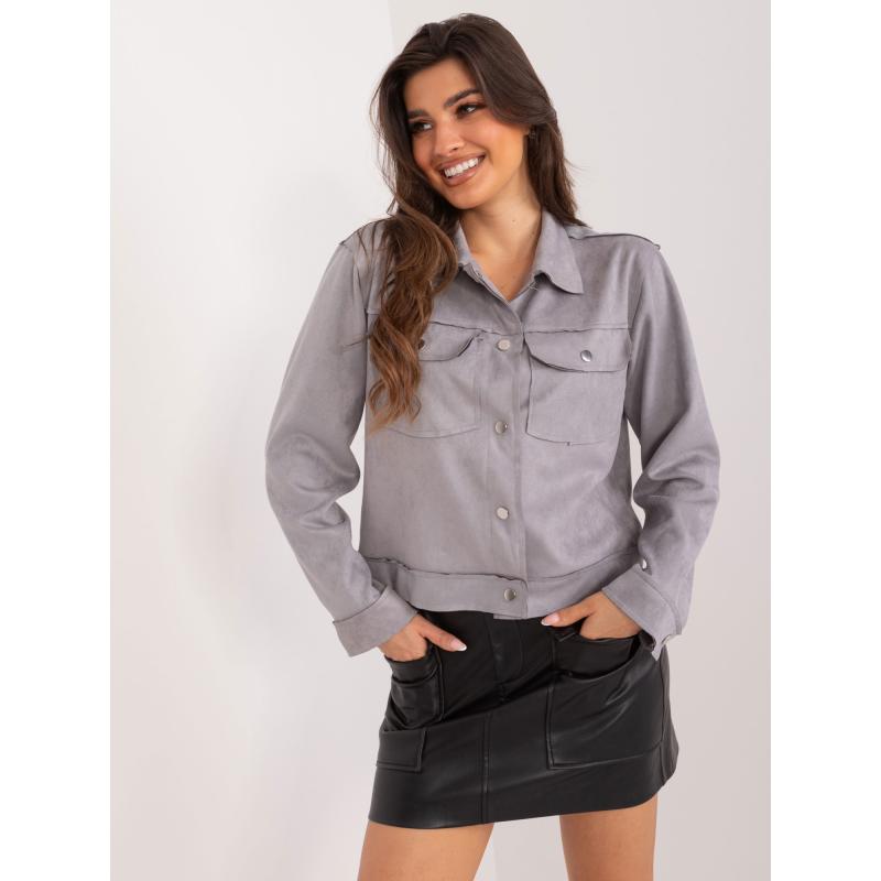 Dámska prechodná bunda so zapínaním LIMBA sivá