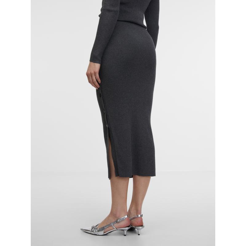 Szürke női pulóveres midi szoknya