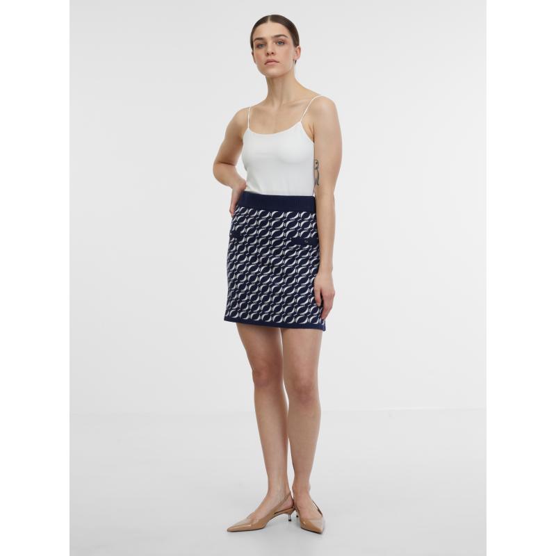 Tmavě modrá dámská svetrová sukně