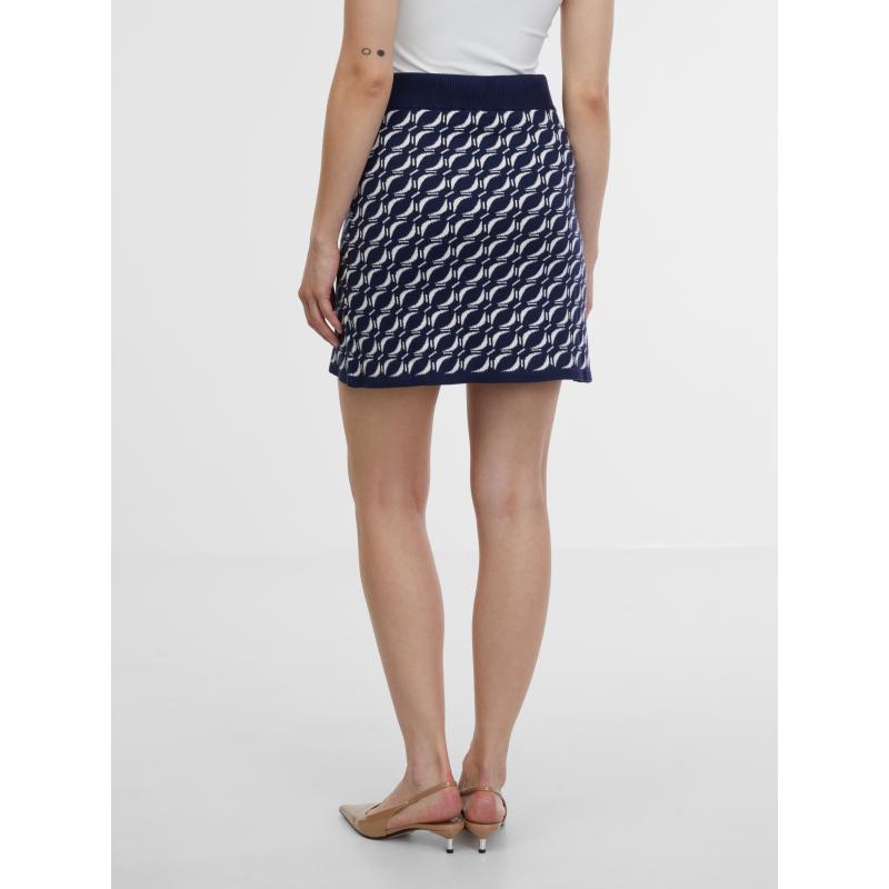 Tmavě modrá dámská svetrová sukně