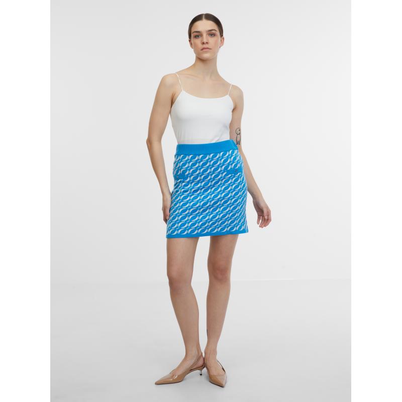 Modrá dámská svetrová sukně