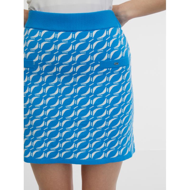 Modrá dámská svetrová sukně