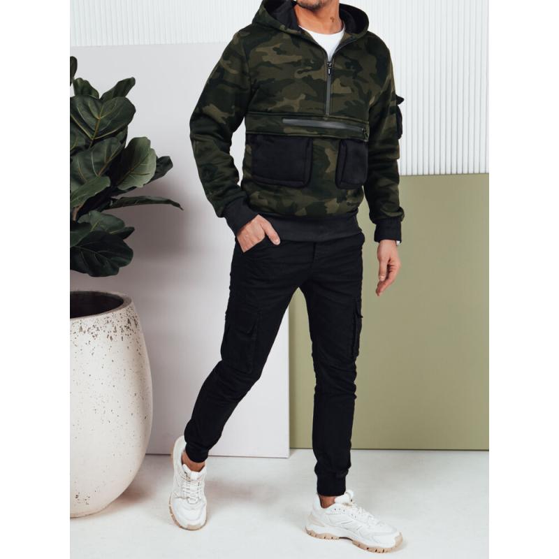 Pánská mikina s kapucí moro green