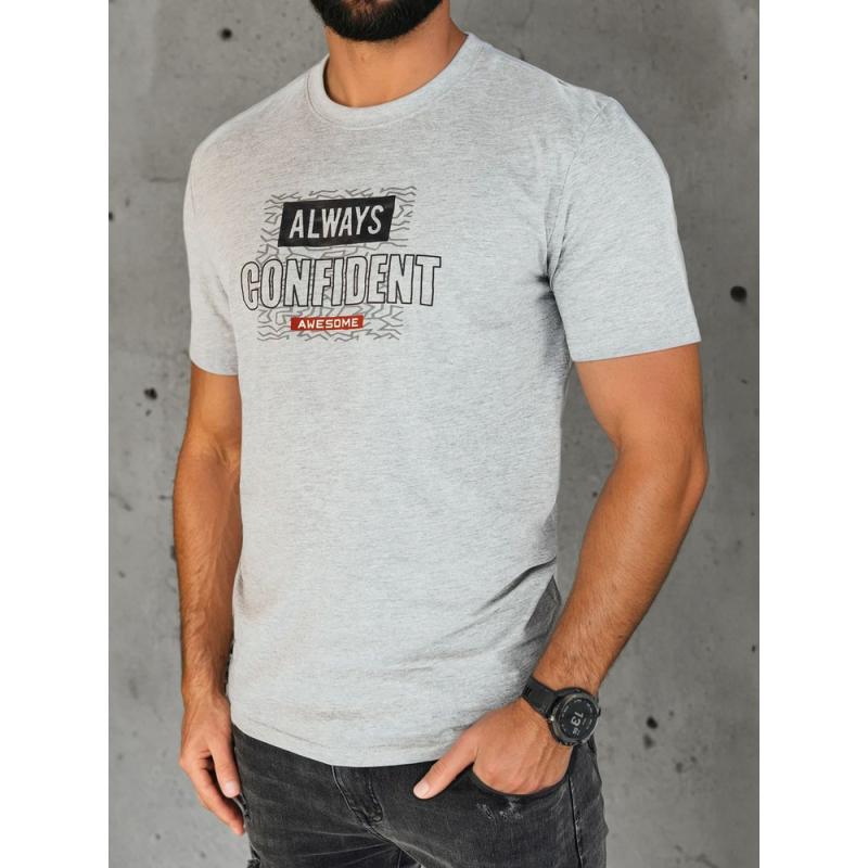 Férfi nyomtatott póló szürke