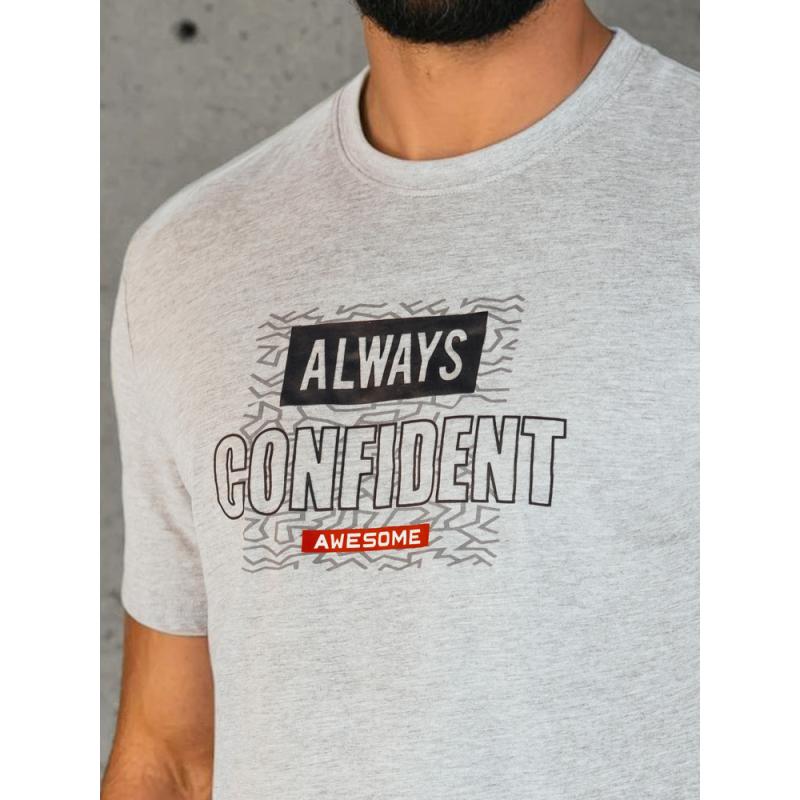 Férfi nyomtatott póló szürke