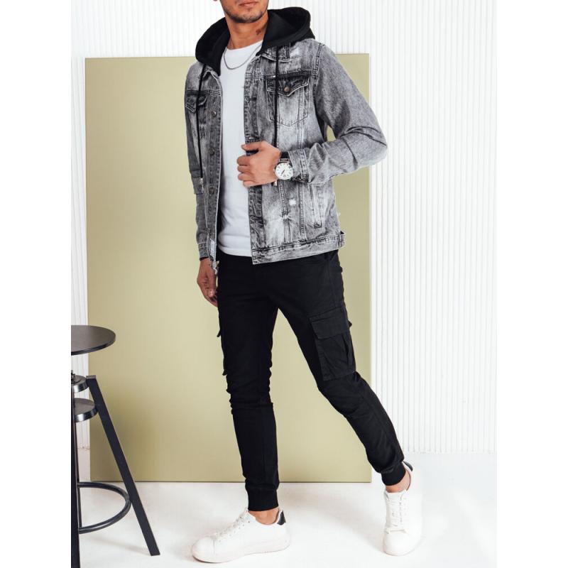 Férfi farmerdzseki világosszürke