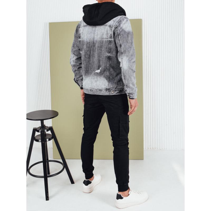 Férfi farmerdzseki világosszürke