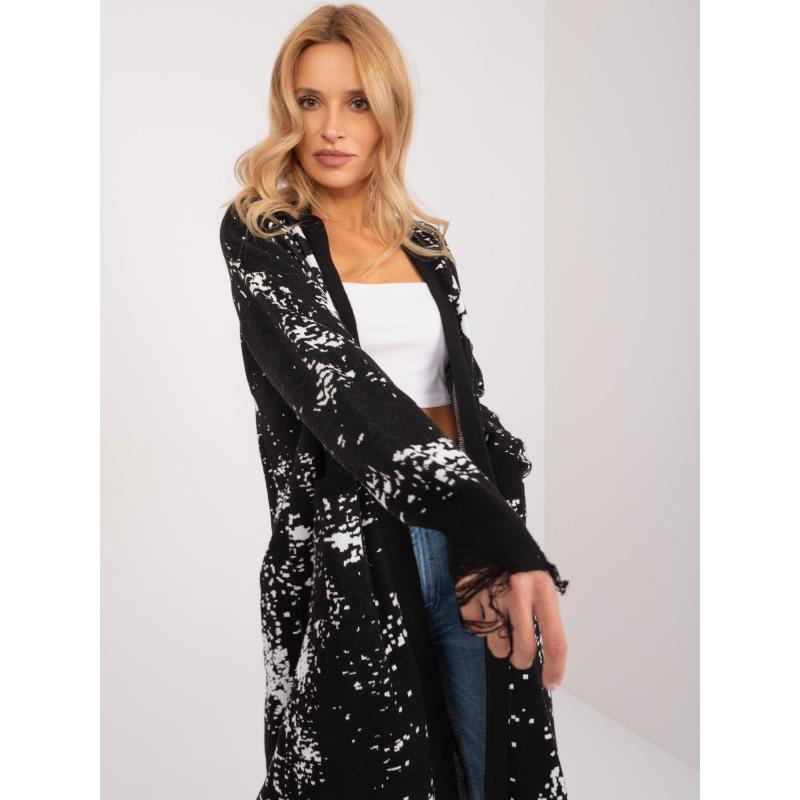 Dámský svetr s otvory černý 