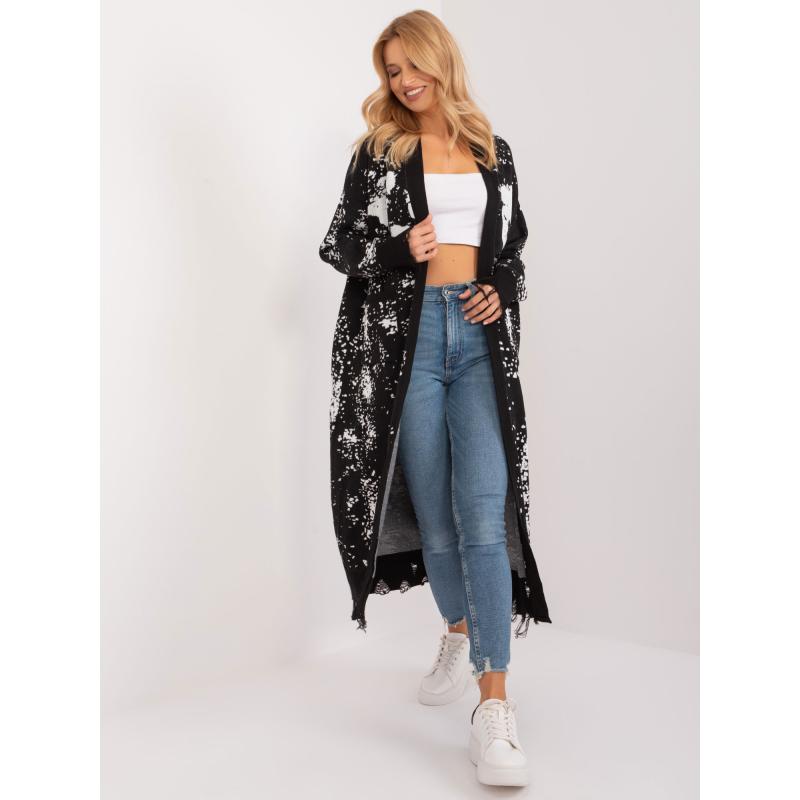 Dámský svetr s otvory černý 