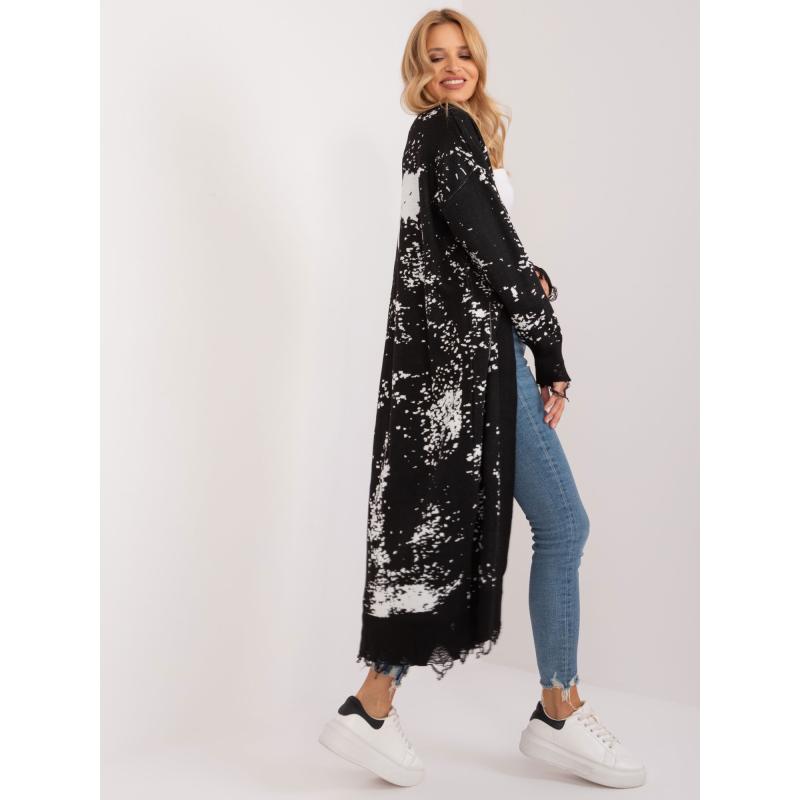 Dámský svetr s otvory černý 