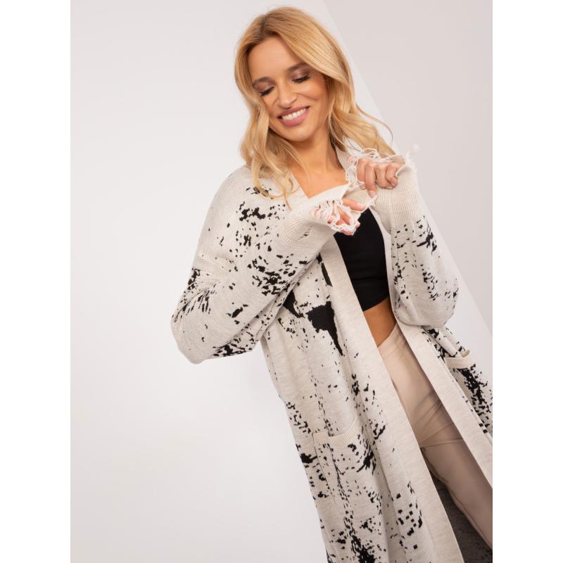 Dámský svetr s kapsami světle béžový 