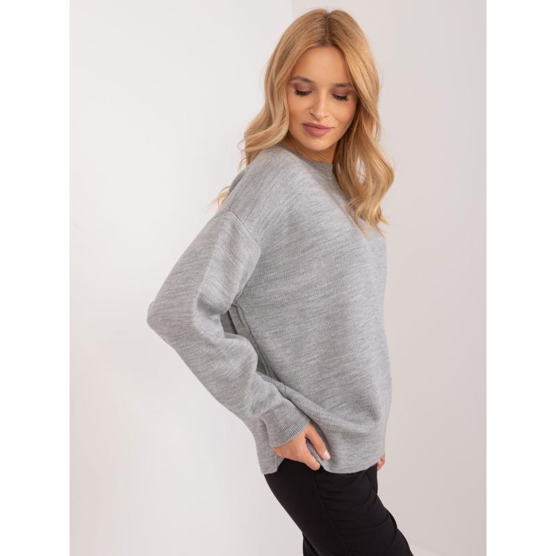 Dámský svetr s příměsí vlny šedý 