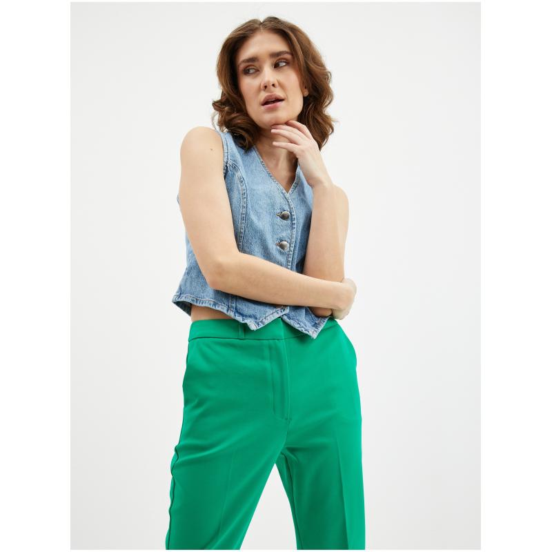 Zelené dámské kalhoty