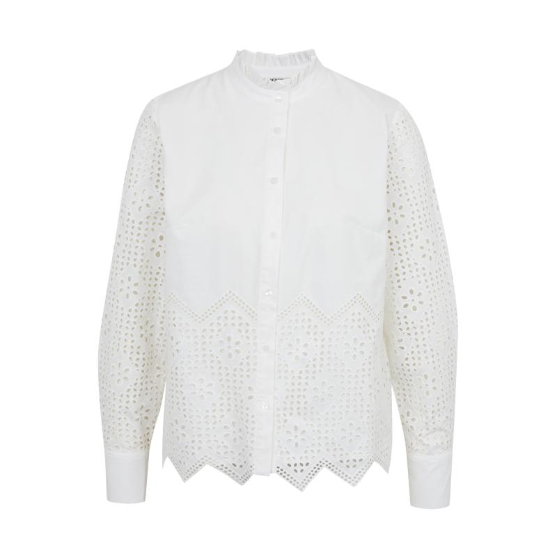 Bílá dámská halenka s ozdobnými detaily