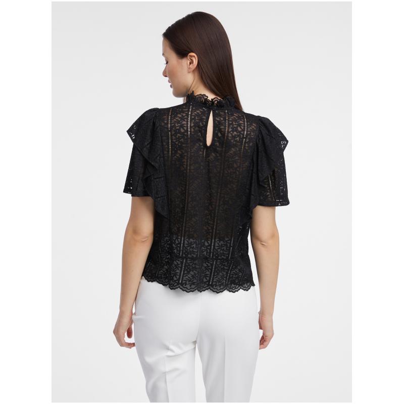 Černá dámská krajková halenka